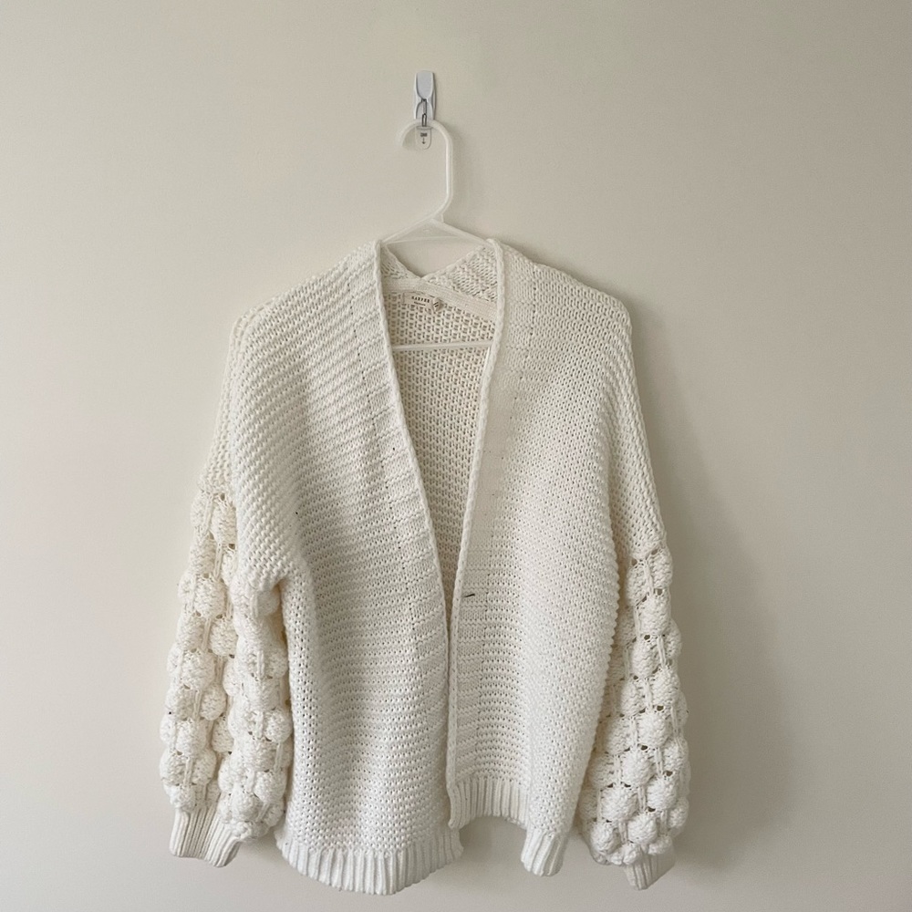 Bubble Sleeve Knit Cardigan
